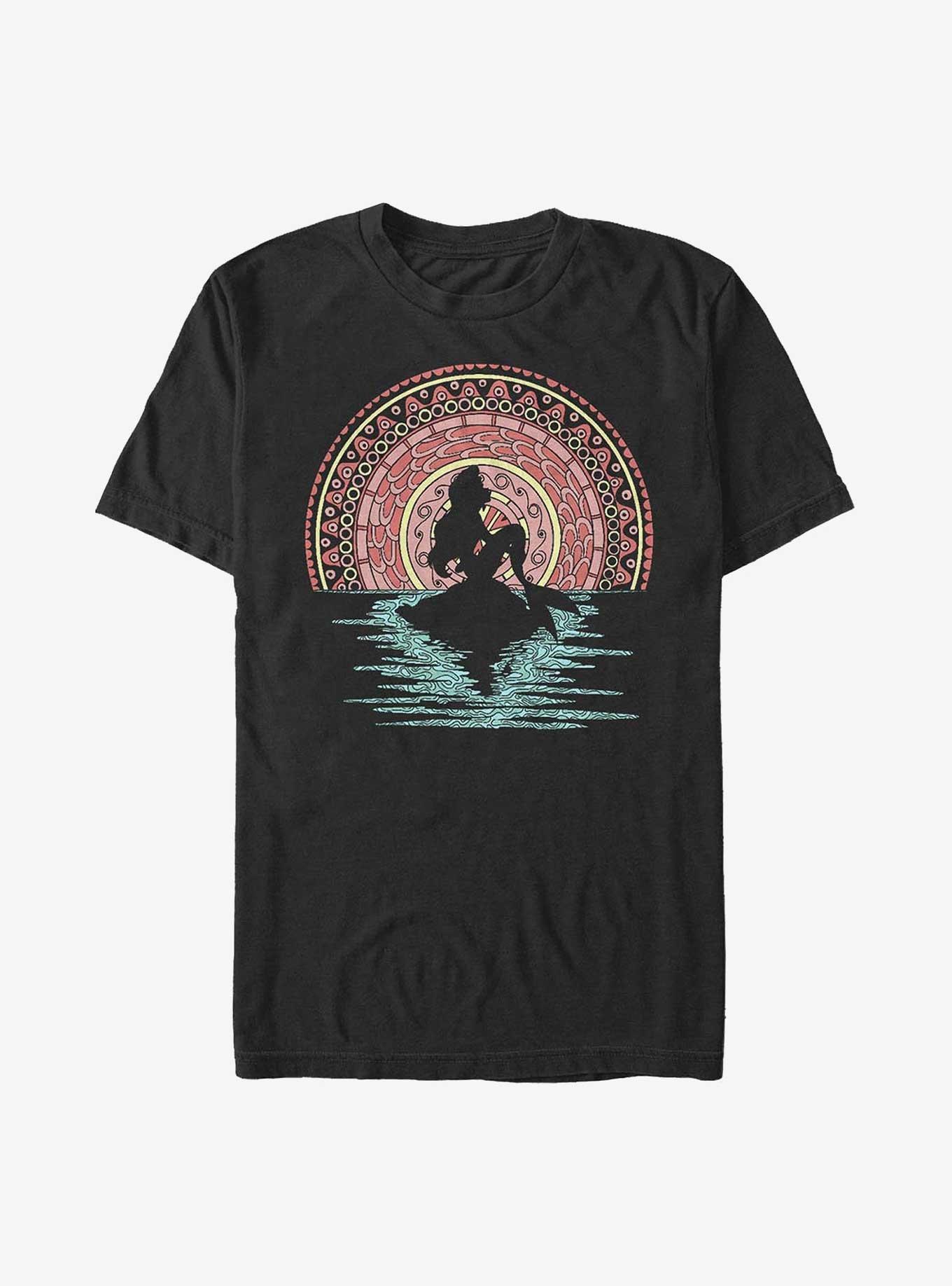 Disney The Little Mermaid Henna Sunset Ariel T-Shirt, BLACK, hi-res