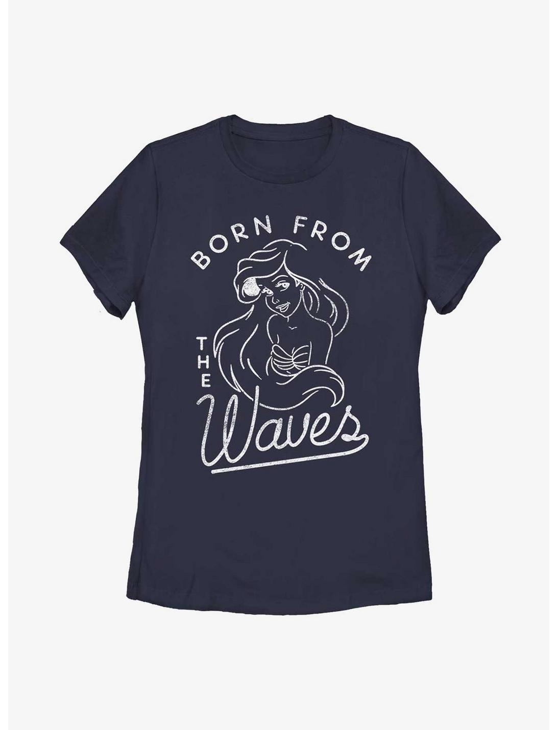 Disney The Little Mermaid Ariel Born From The Waves Womens T-Shirt, NAVY, hi-res