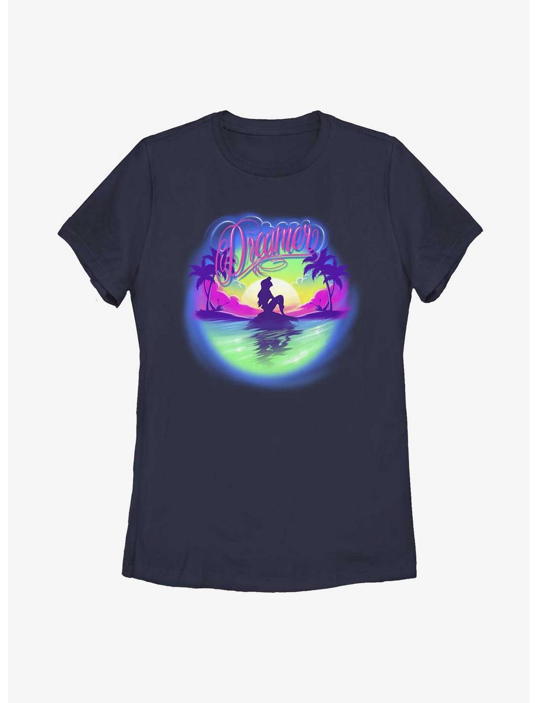 Disney The Little Mermaid Dreamer Badge Womens T-Shirt, NAVY, hi-res