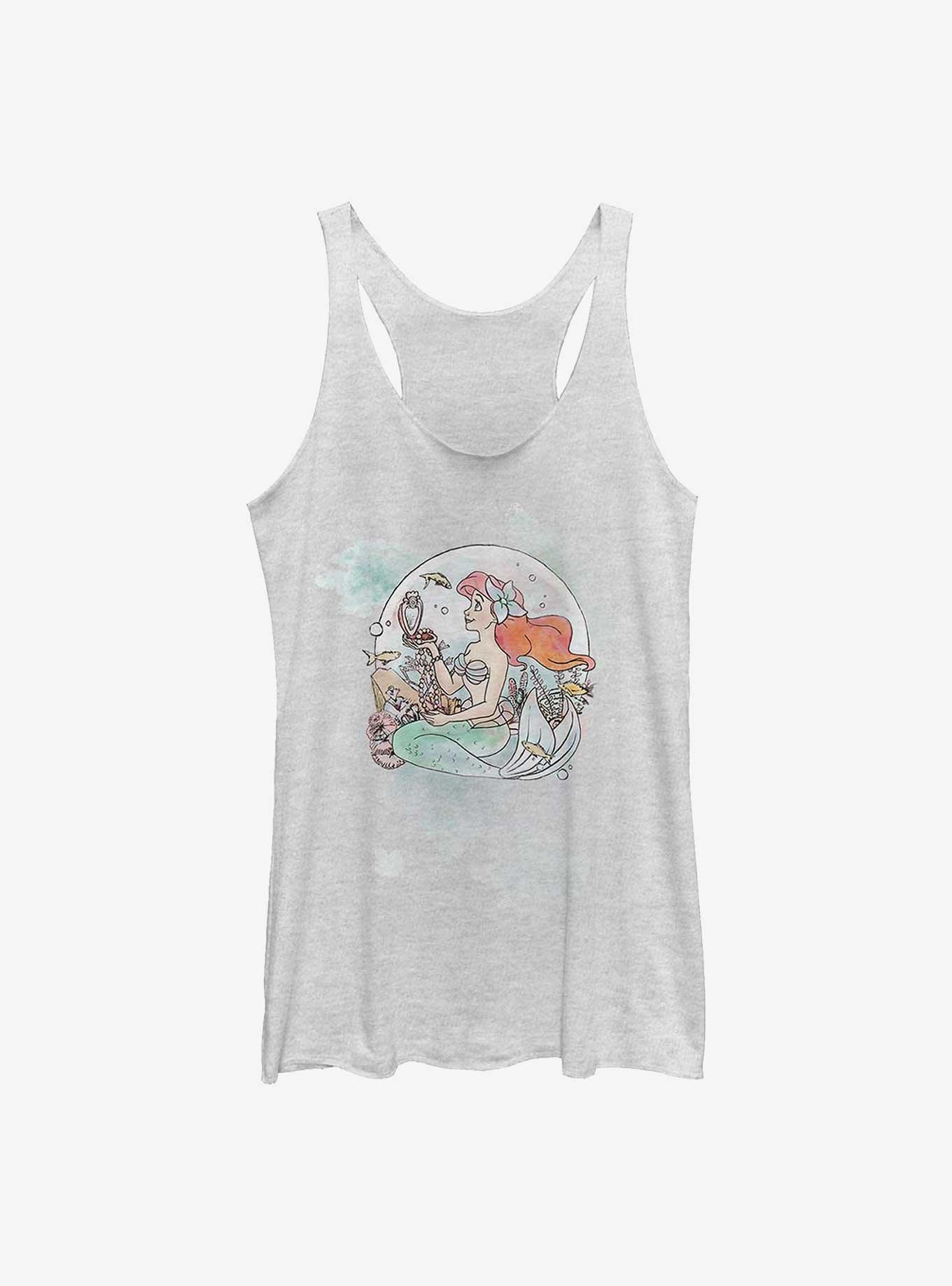 Disney The Little Mermaid Ariel Pearls Womens Tank Top, WHITE HTR, hi-res