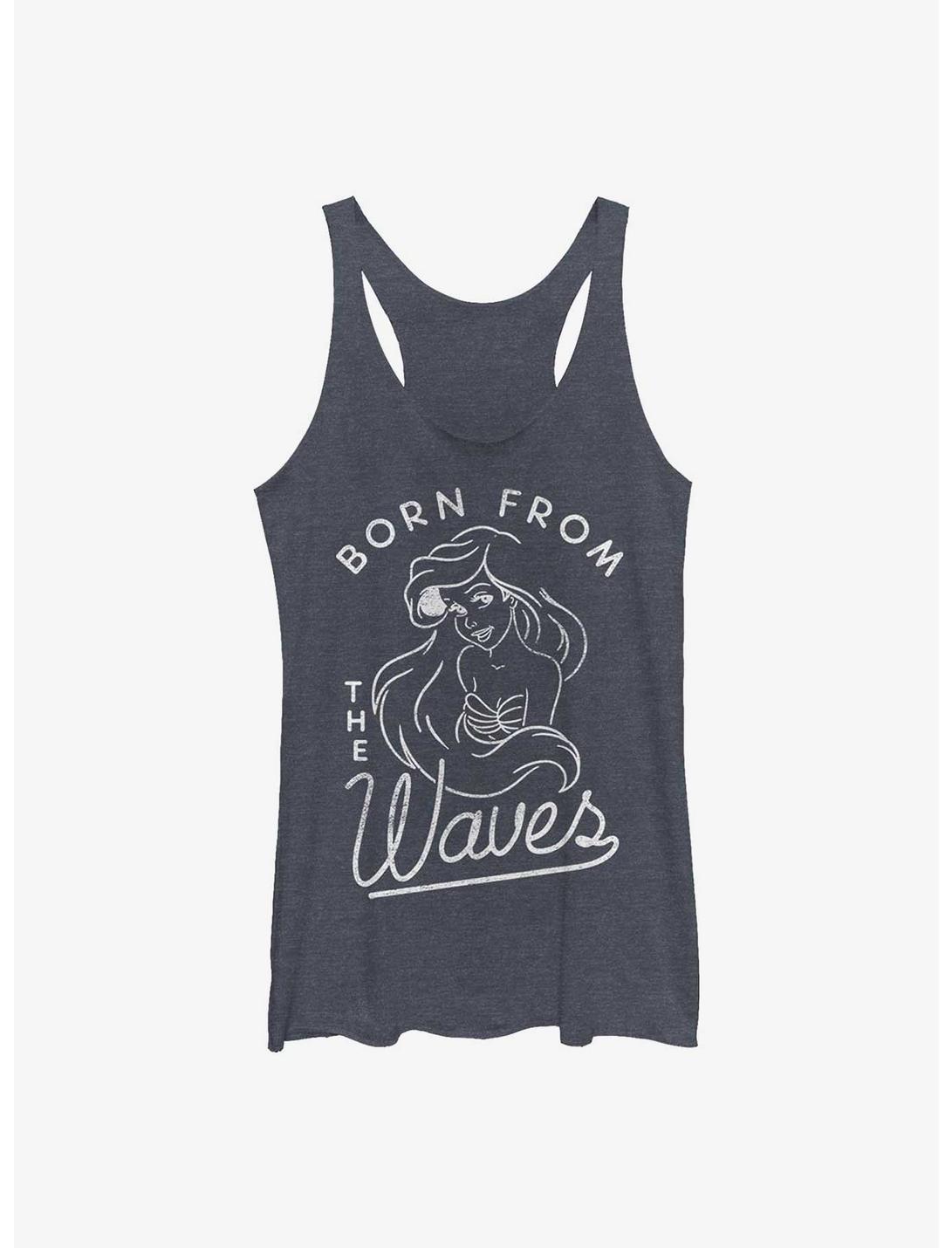 Disney The Little Mermaid Ariel Born From The Waves Womens Tank Top, NAVY HTR, hi-res