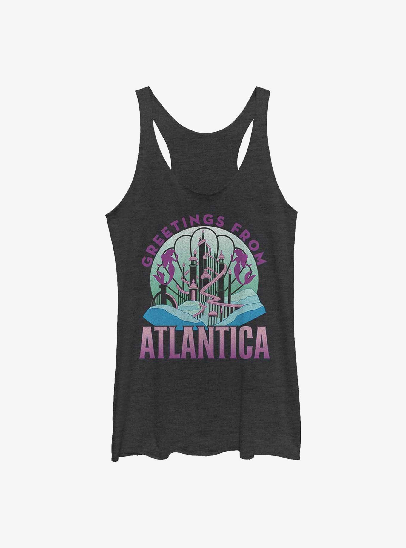 Disney The Little Mermaid Greetings From Atlantica Womens Tank Top, BLK HTR, hi-res