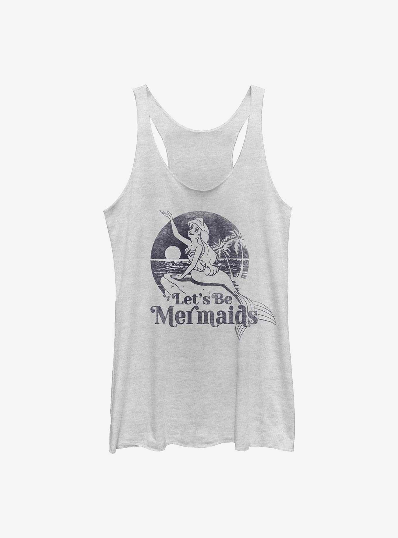 Disney The Little Mermaid Let's Be Mermaids Womens Tank Top, WHITE HTR, hi-res