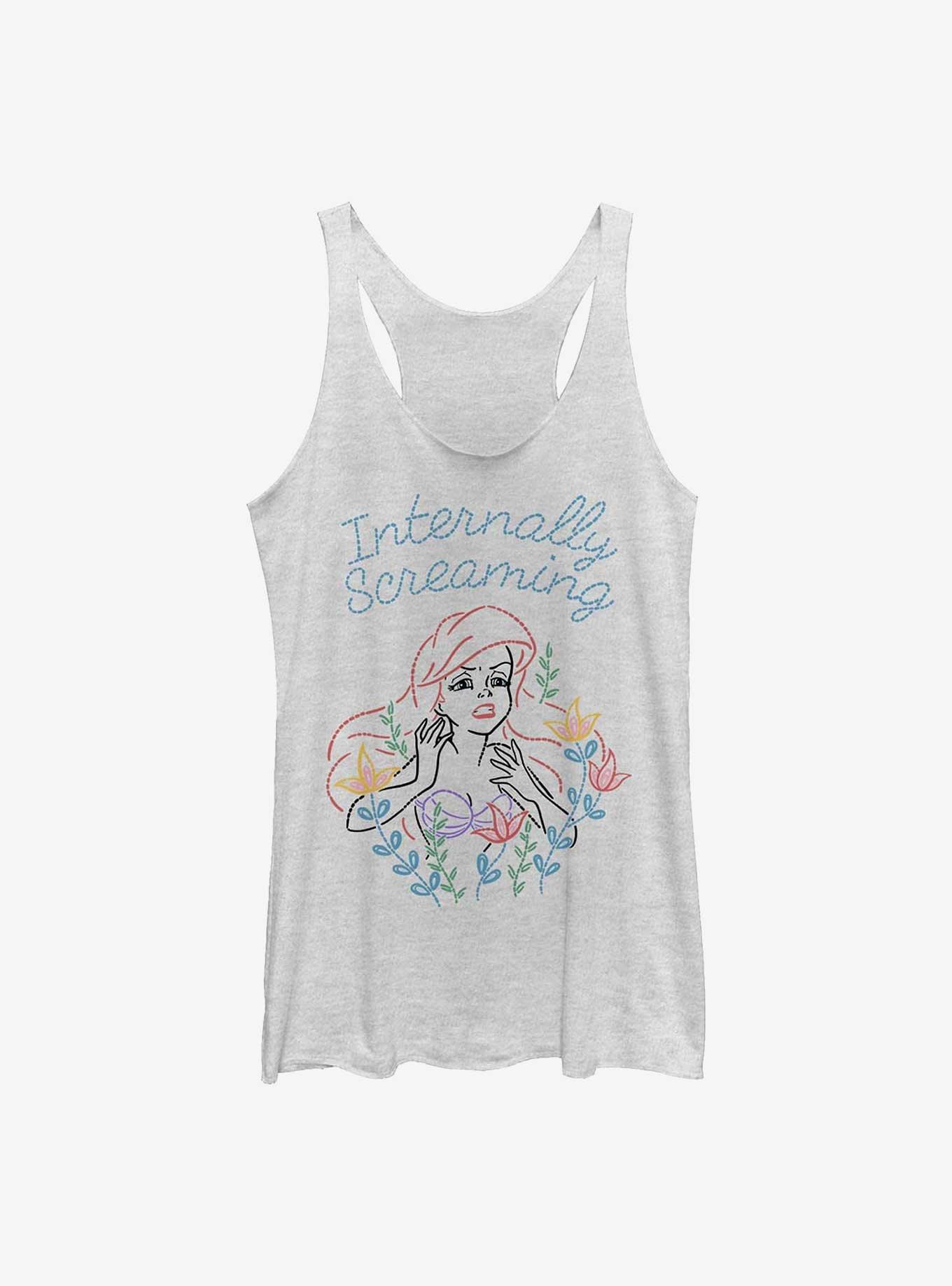 Disney The Little Mermaid Internally Screaming Womens Tank Top, WHITE HTR, hi-res