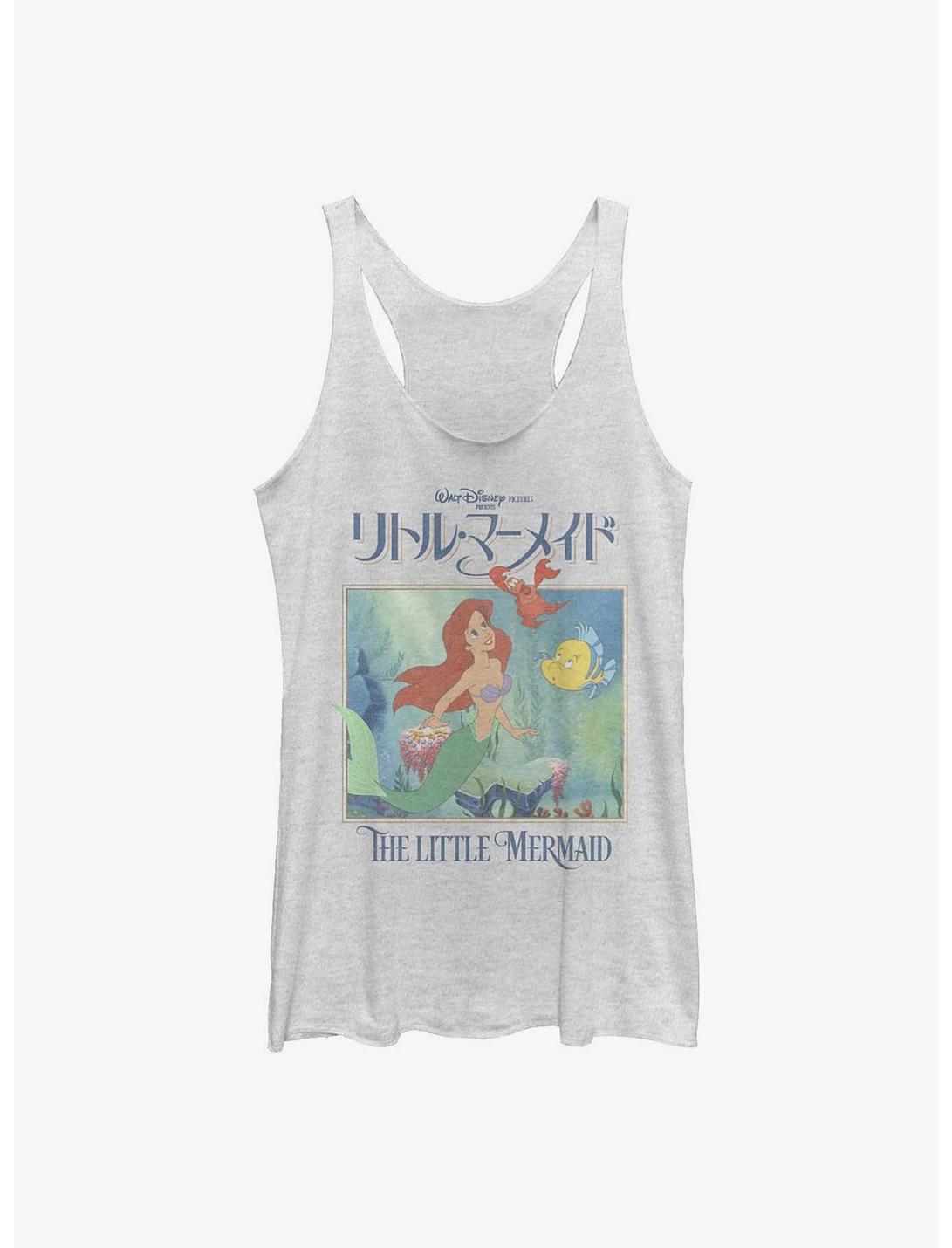 Disney The Little Mermaid In Japanese Poster Womens Tank Top, WHITE HTR, hi-res