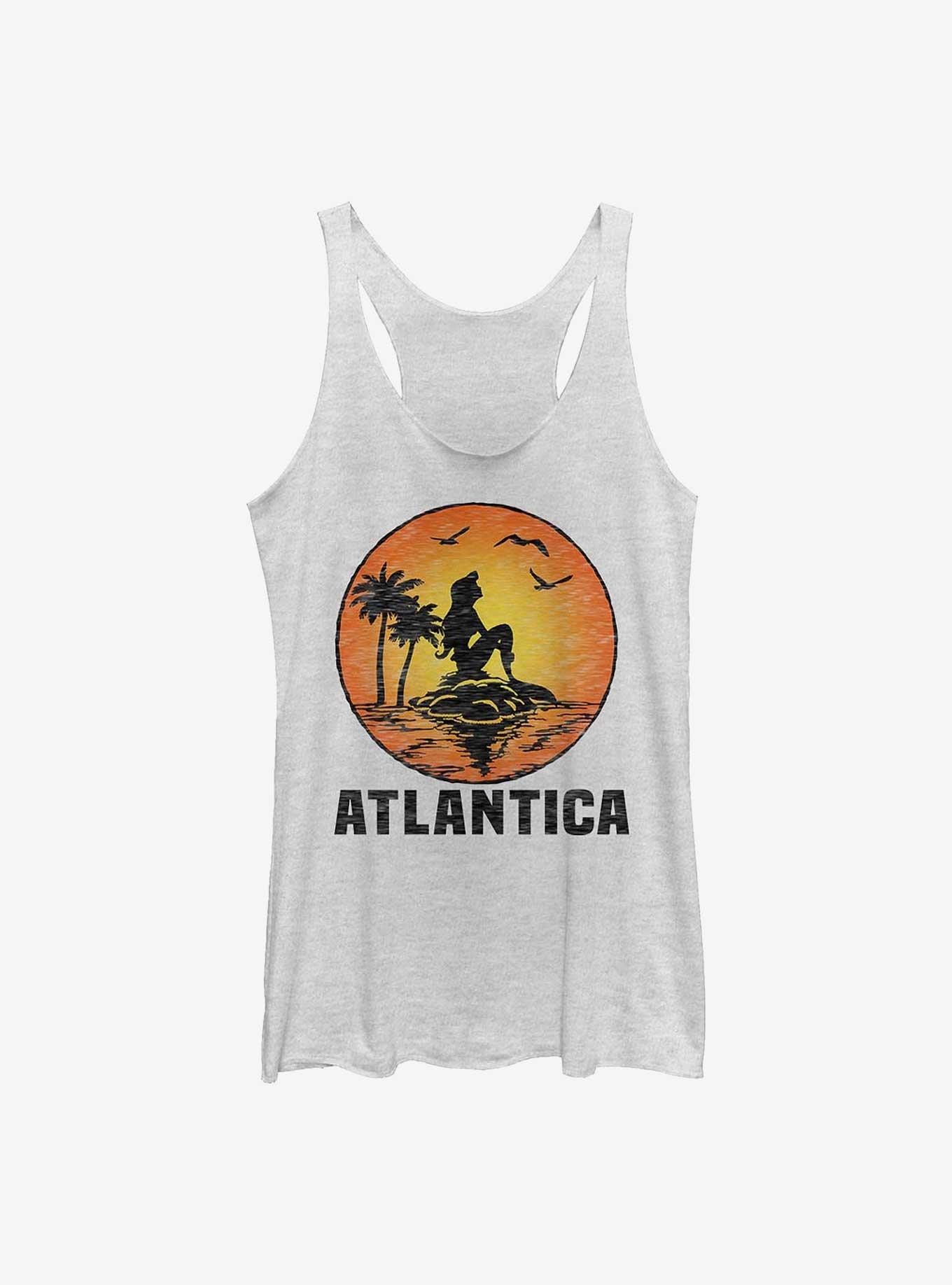 Disney The Little Mermaid Atlantica Sunset Womens Tank Top, WHITE HTR, hi-res