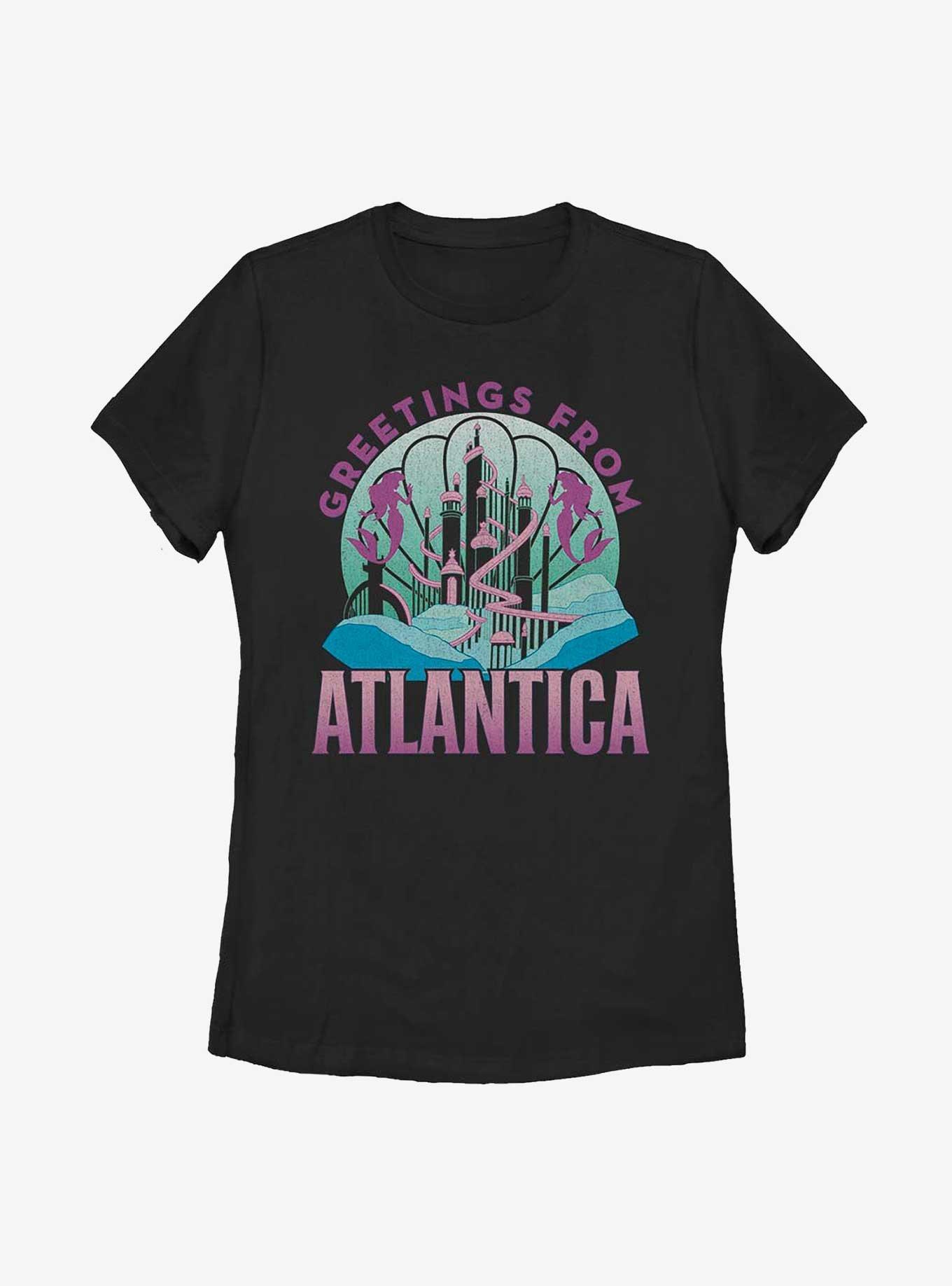 Disney The Little Mermaid Greetings From Atlantica Womens T-Shirt, BLACK, hi-res