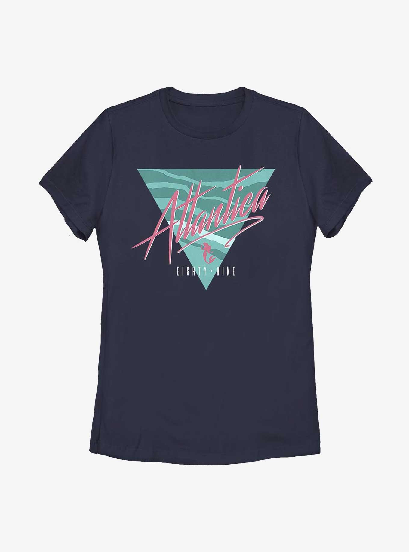 Disney The Little Mermaid Retro Atlantica 89 Logo Womens T-Shirt, NAVY, hi-res