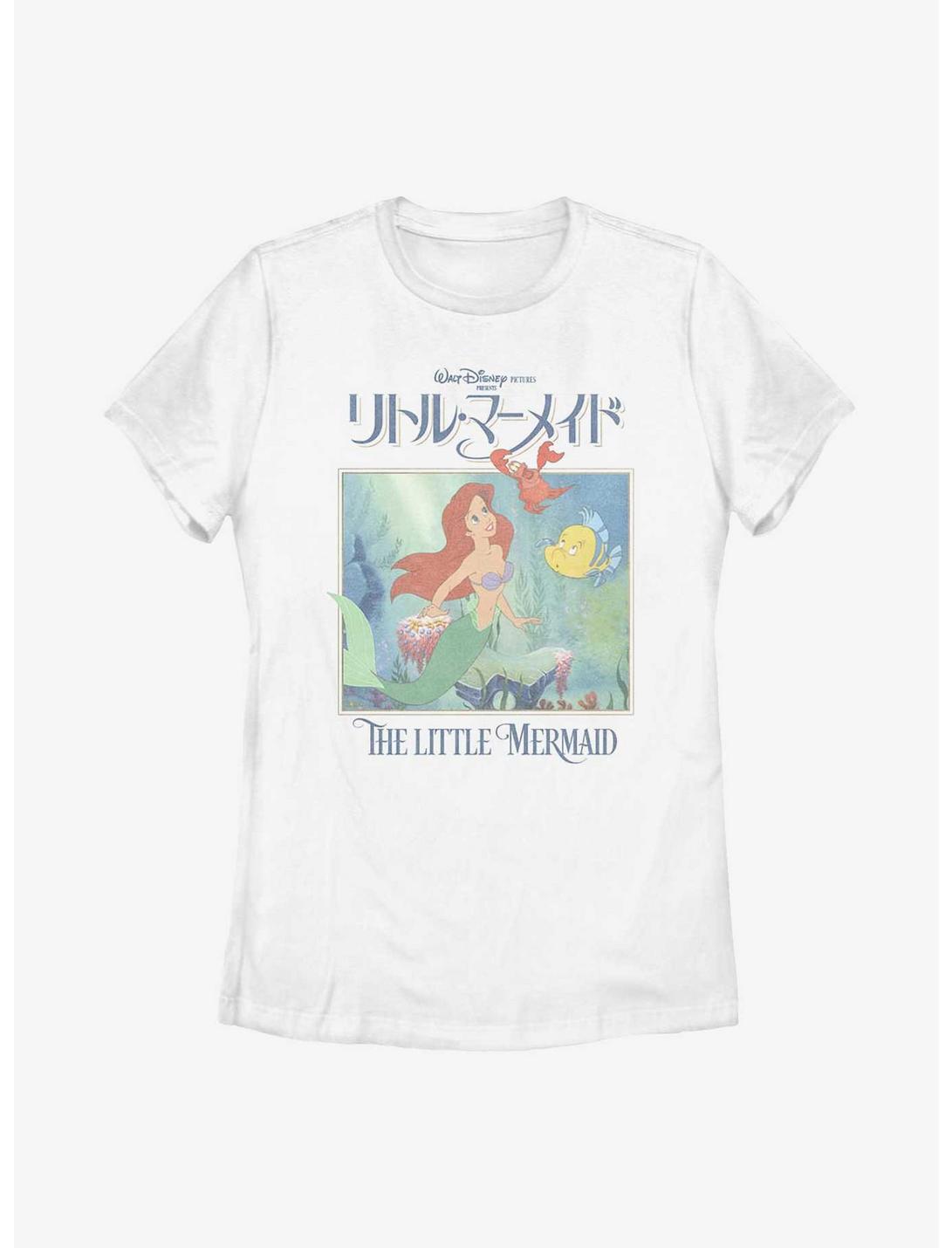 Disney The Little Mermaid In Japanese Poster Womens T-Shirt, WHITE, hi-res