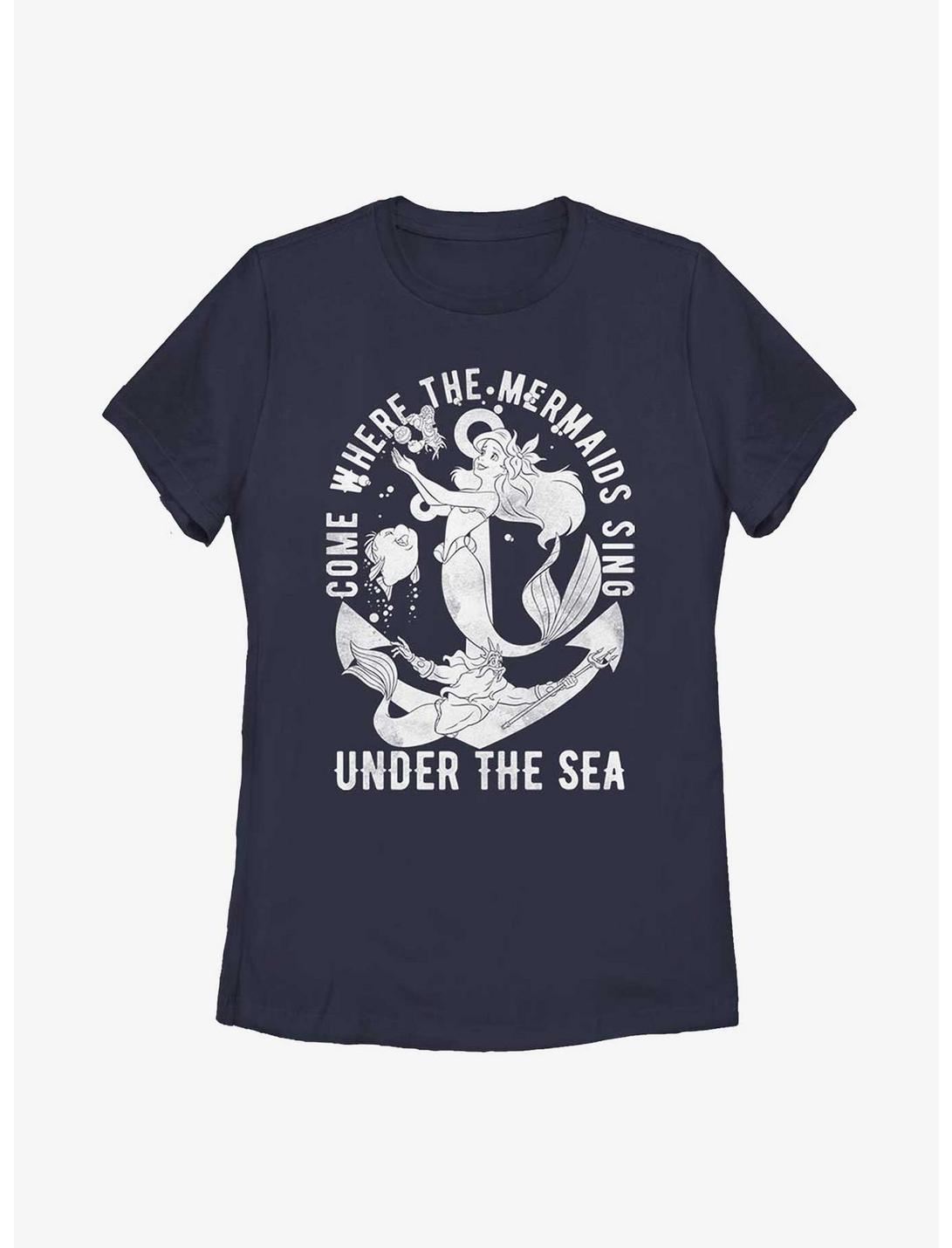 Disney The Little Mermaid Under The Sea Where The Mermaids Sing Womens T-Shirt, NAVY, hi-res