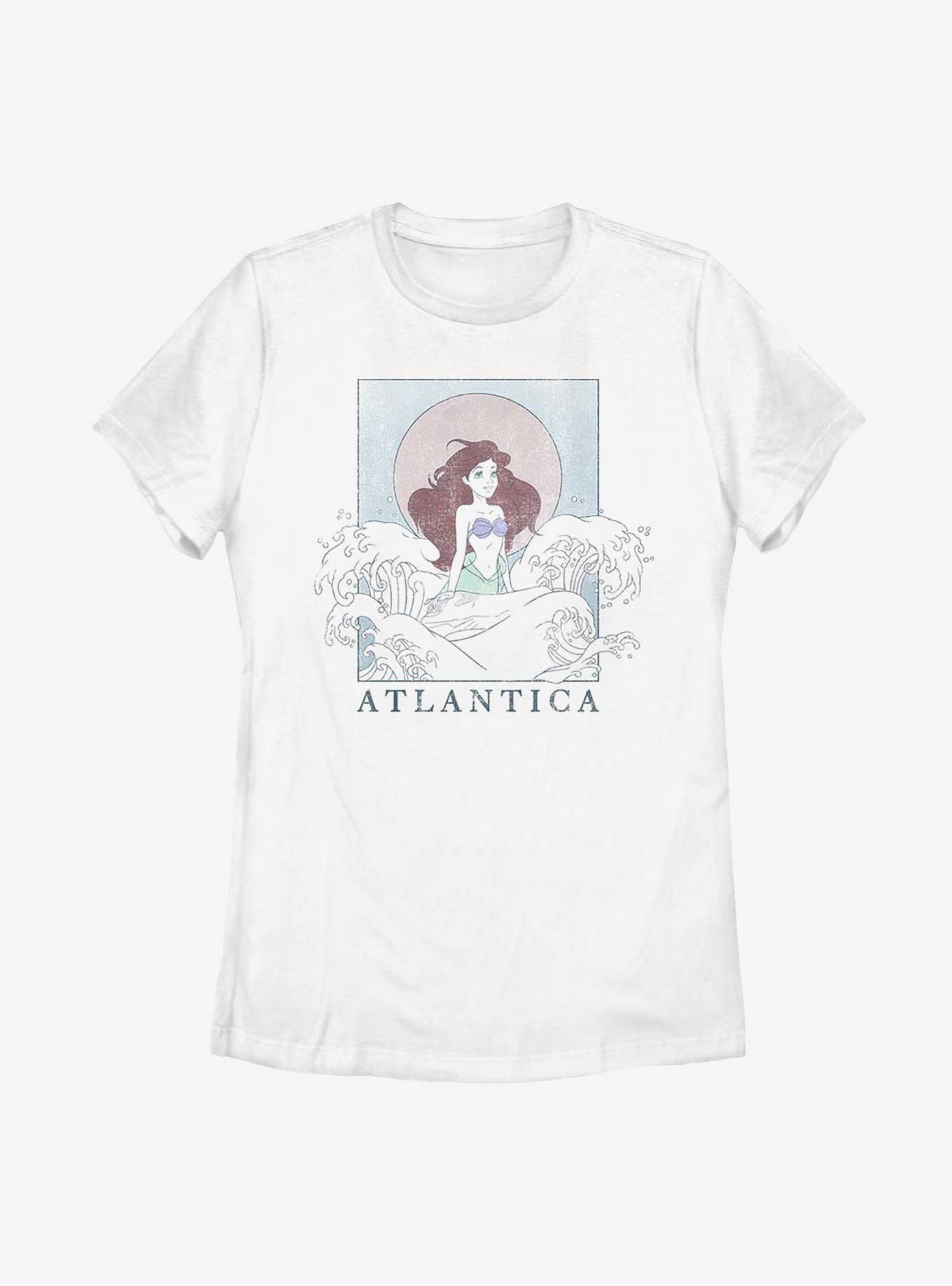 Disney The Little Mermaid Ariel Ocean Wave Atlantica Womens T-Shirt, WHITE, hi-res