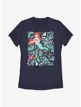 Disney The Little Mermaid Swirly Mermaid Poster Womens T-Shirt, NAVY, hi-res