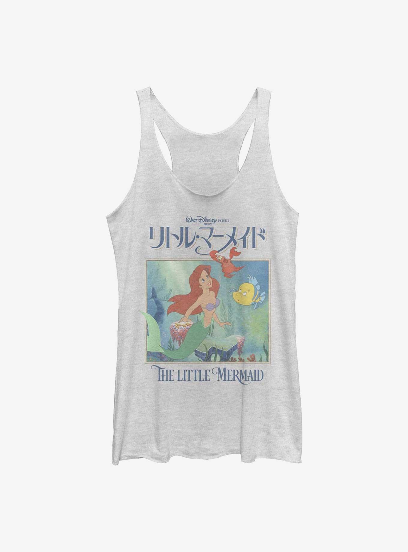 Disney The Little Mermaid In Japanese Poster Womens Tank Top, WHITE HTR, hi-res