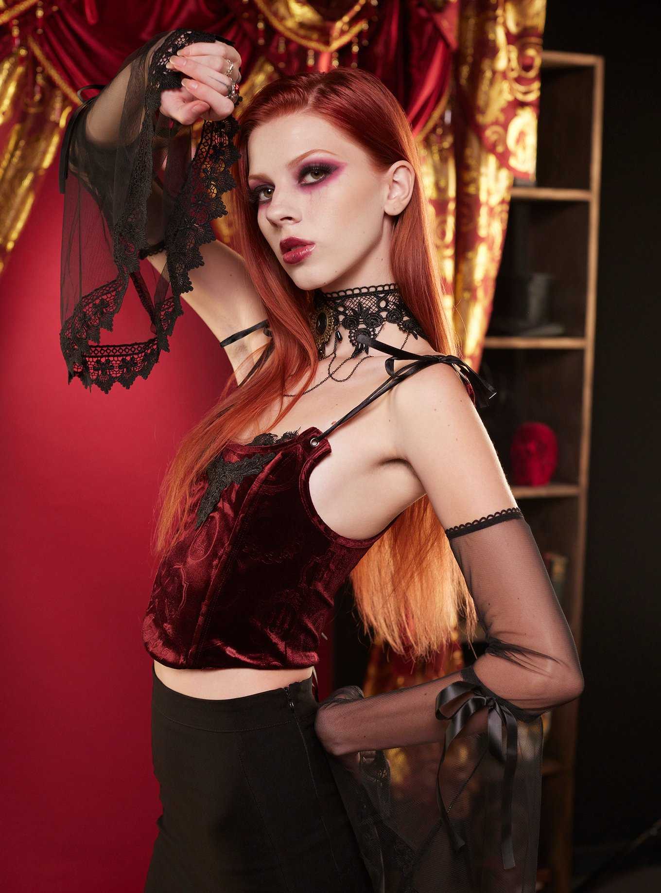 Interview With The Vampire Velvet Lace Girls Corset, , hi-res