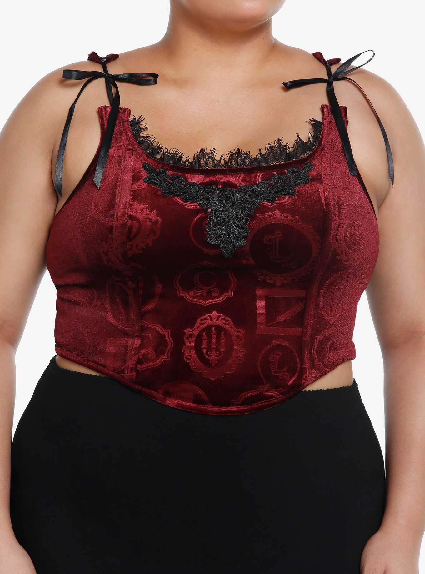 Interview With The Vampire Velvet Lace Girls Corset Plus Size, , hi-res