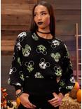 Her Universe Disney Halloween Mickey Mouse Glow-In-The-Dark Knit Sweater Her Universe Exclusive, BLACK, hi-res