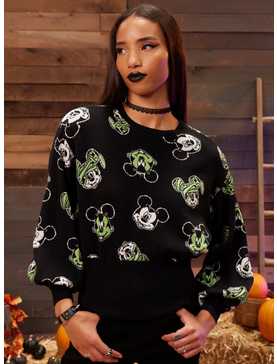 Her Universe Disney Halloween Mickey Mouse Glow-In-The-Dark Knit Sweater Her Universe Exclusive, , hi-res