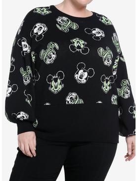Her Universe Disney Halloween Mickey Mouse Glow-In-The-Dark Knit Sweater Plus Size Her Universe Exclusive, , hi-res