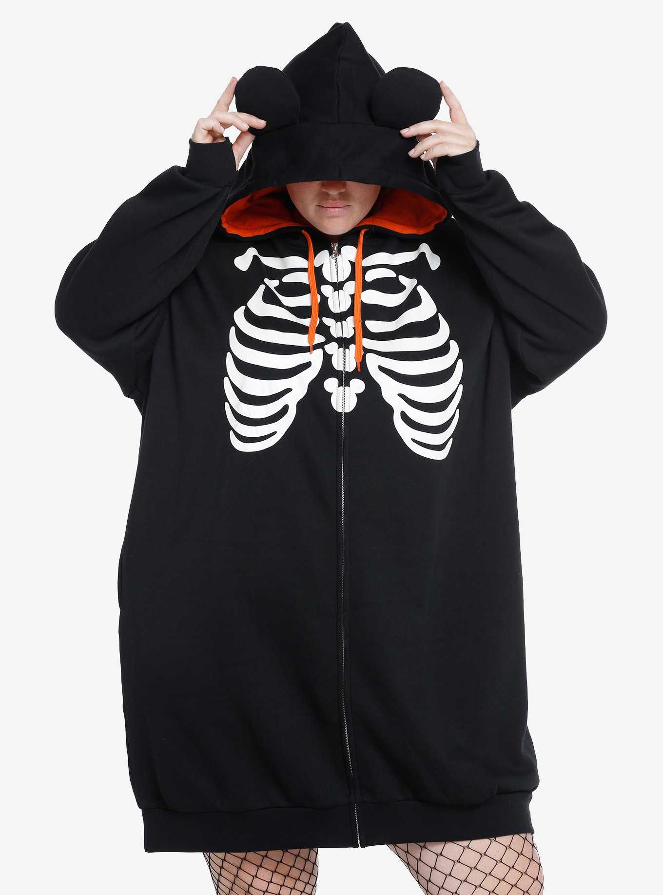 Her Universe Disney Halloween Skeleton Hoodie Dress Plus Size, , hi-res