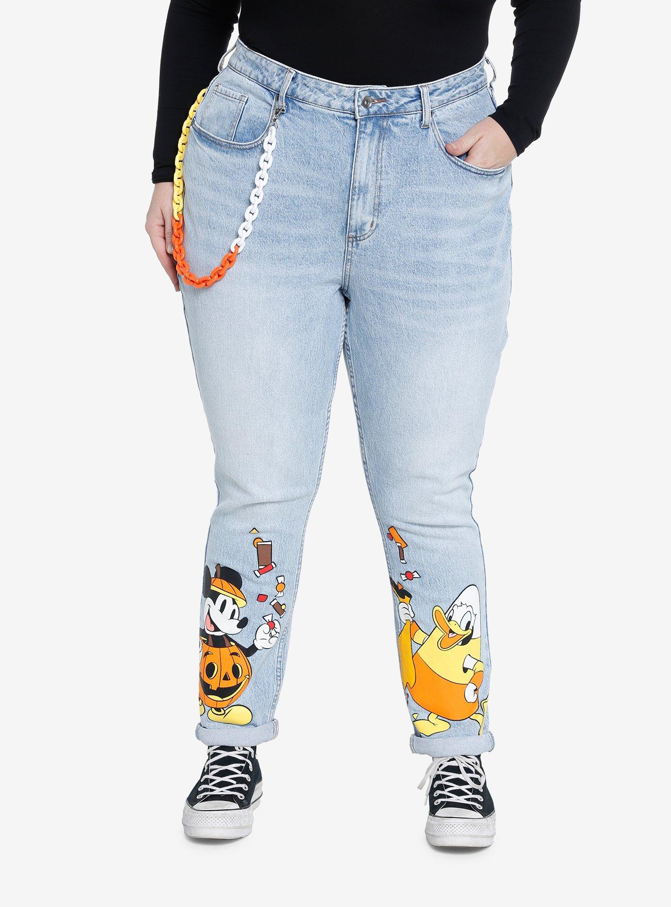 Her Universe Disney Halloween Candy Corn Chain Mom Jeans, , hi-res