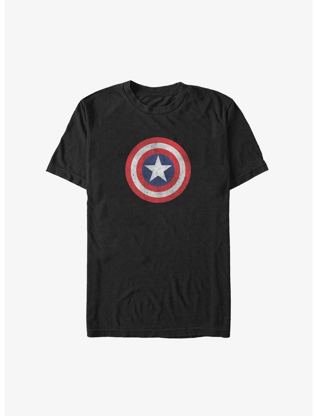 Marvel Captain America Distressed Shield Big & Tall T-Shirt, BLACK, hi-res