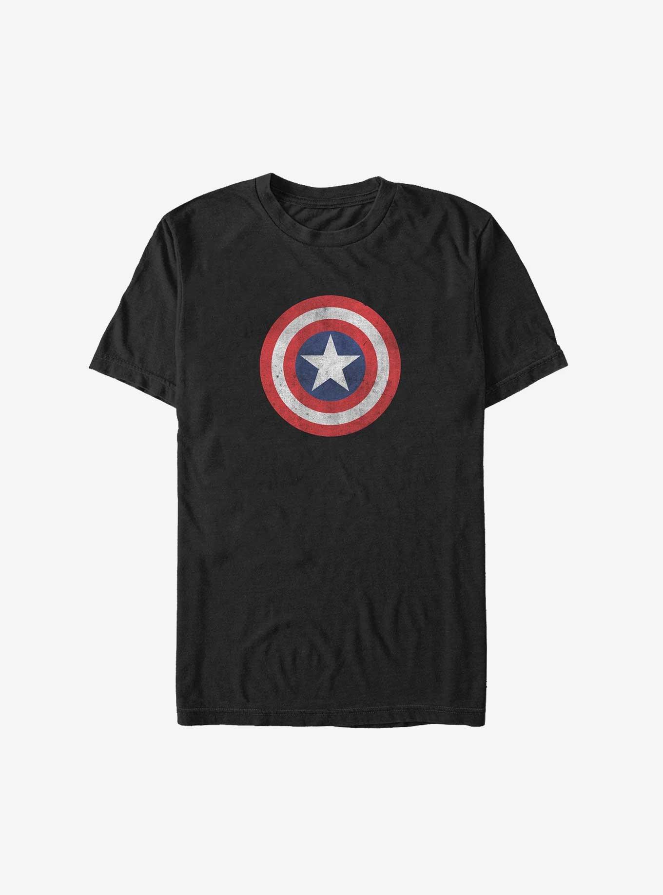 Marvel Captain America Distressed Shield Big & Tall T-Shirt, BLACK, hi-res