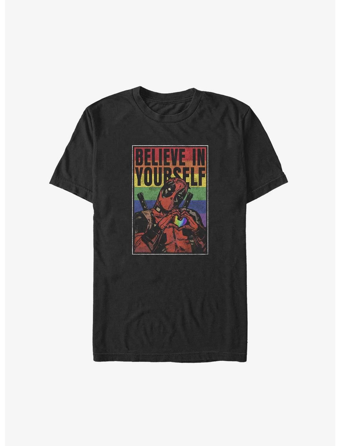 Marvel Deadpool Believe In Yourself Big & Tall T-Shirt, BLACK, hi-res