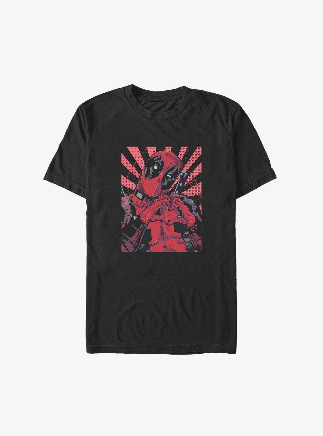 Marvel Deadpool Heart Hands Big & Tall T-Shirt, BLACK, hi-res