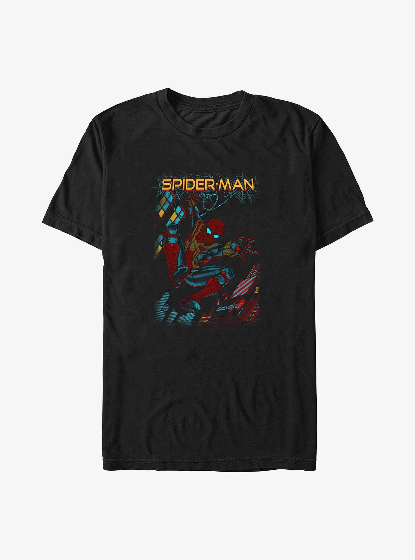 Marvel Spider-Man Slinging Cover Big & Tall T-Shirt, BLACK, hi-res