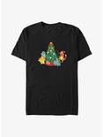 Pokemon Friends Around Christmas Tree Big & Tall T-Shirt, BLACK, hi-res