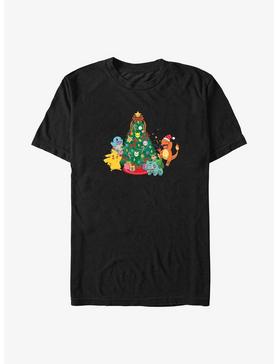 Pokemon Friends Around Christmas Tree Big & Tall T-Shirt, , hi-res