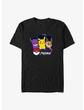 Plus Size Pokemon Trio Gengar, Pikachu, and Eevee Big & Tall T-Shirt, , hi-res
