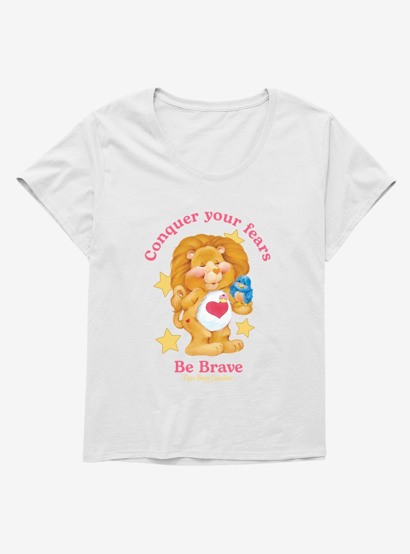 Care Bear Cousins Brave Heart Lion Be Brave Girls T-Shirt Plus Size, WHITE, hi-res