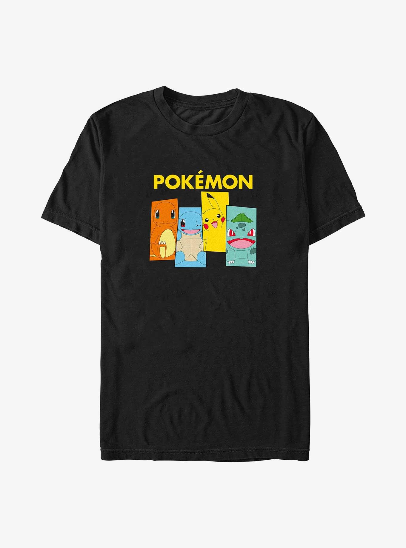 Pokemon Classic Team Charmander, Squirtle, Pikachu, and Bulbasaur Big & Tall T-Shirt, , hi-res