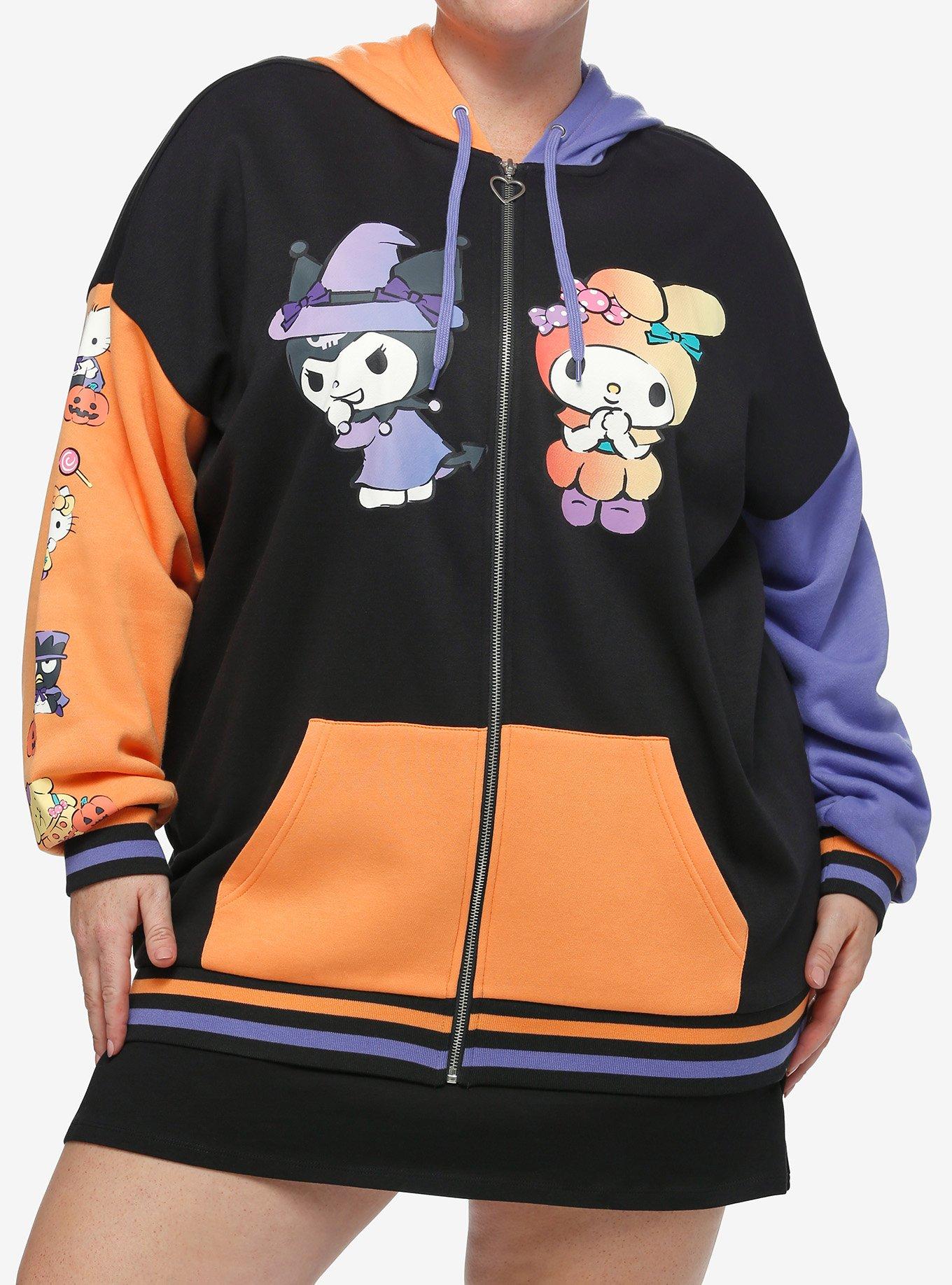 Hello Kitty And Friends Halloween Color Block Girls Hoodie Plus