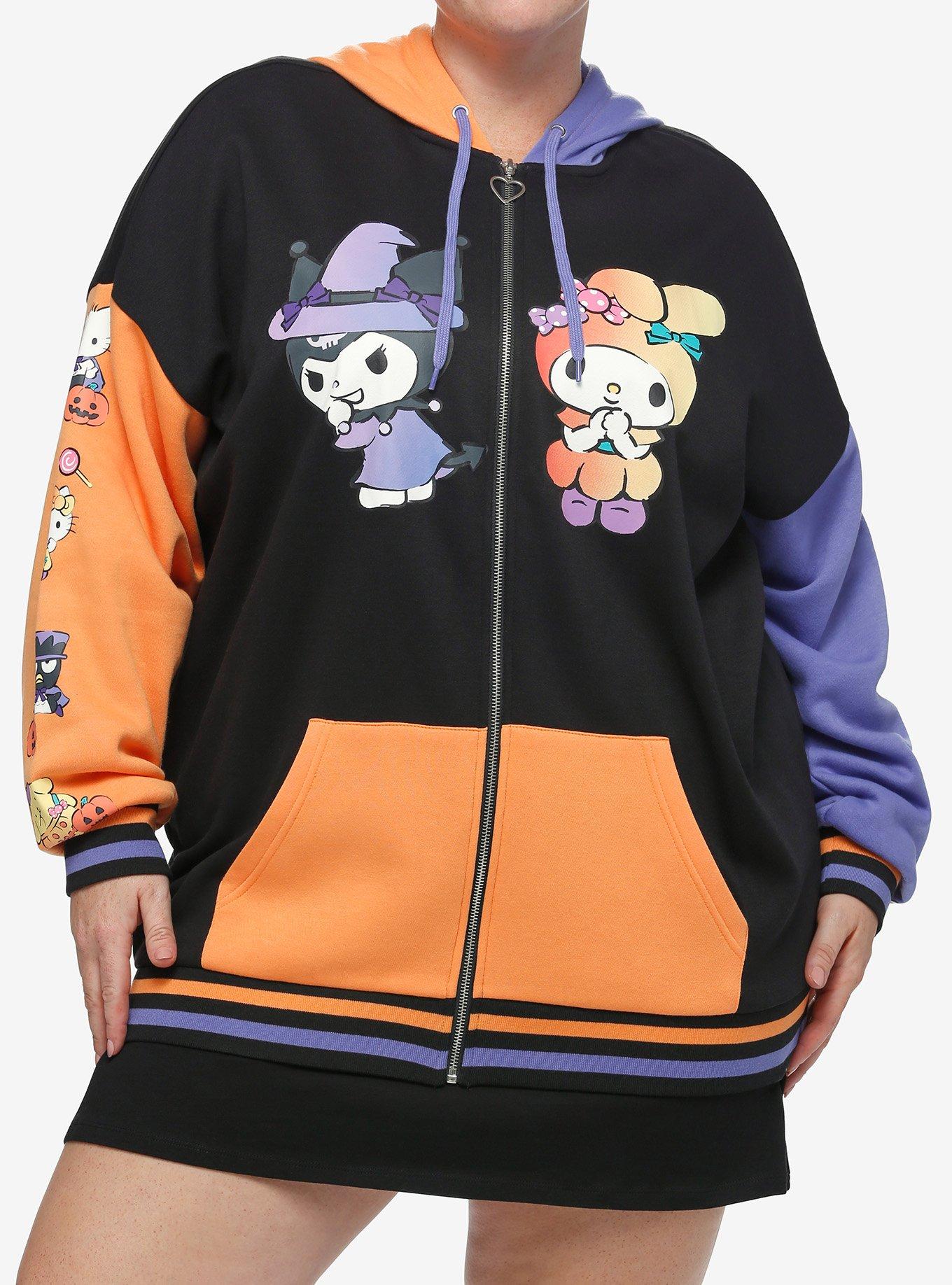 Hello Kitty And Friends Halloween Color-Block Girls Hoodie Plus Size, MULTI, hi-res