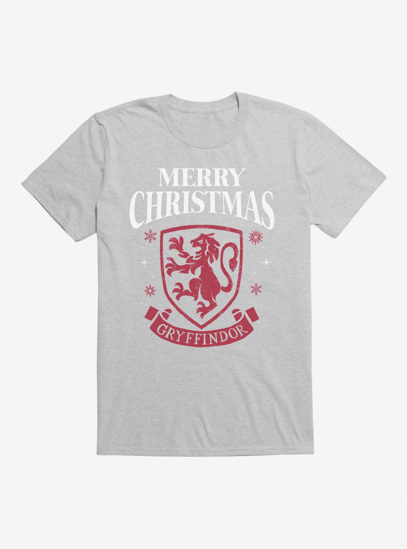 Harry Potter Merry Christmas Gryffindor T-Shirt, HEATHER GREY, hi-res