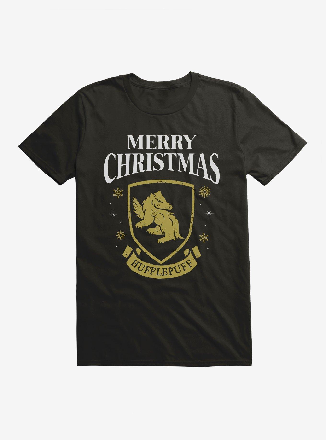 THRDLESS Harry Potter Merry Christmas Hufflepuff T-Shirt
