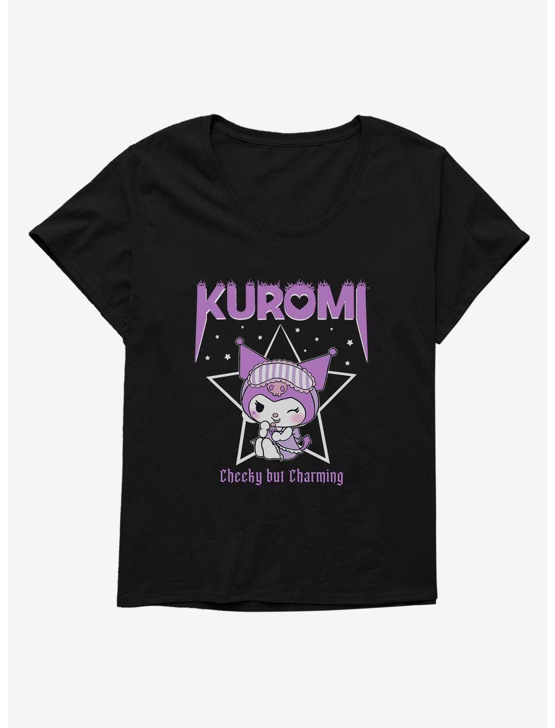 Kuromi Cheeky But Charming Womens T-Shirt Plus Size, BLACK, hi-res