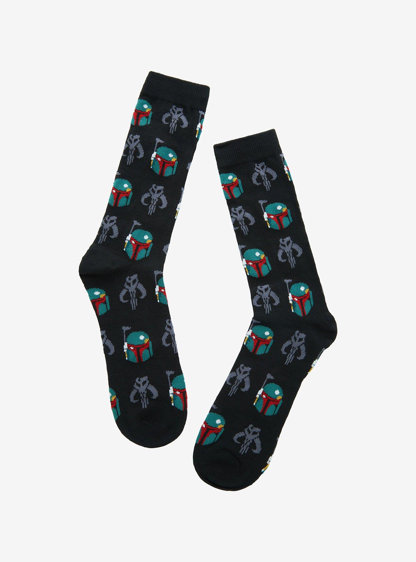 Star Wars Boba Fett Allover Print Crew Socks, , hi-res