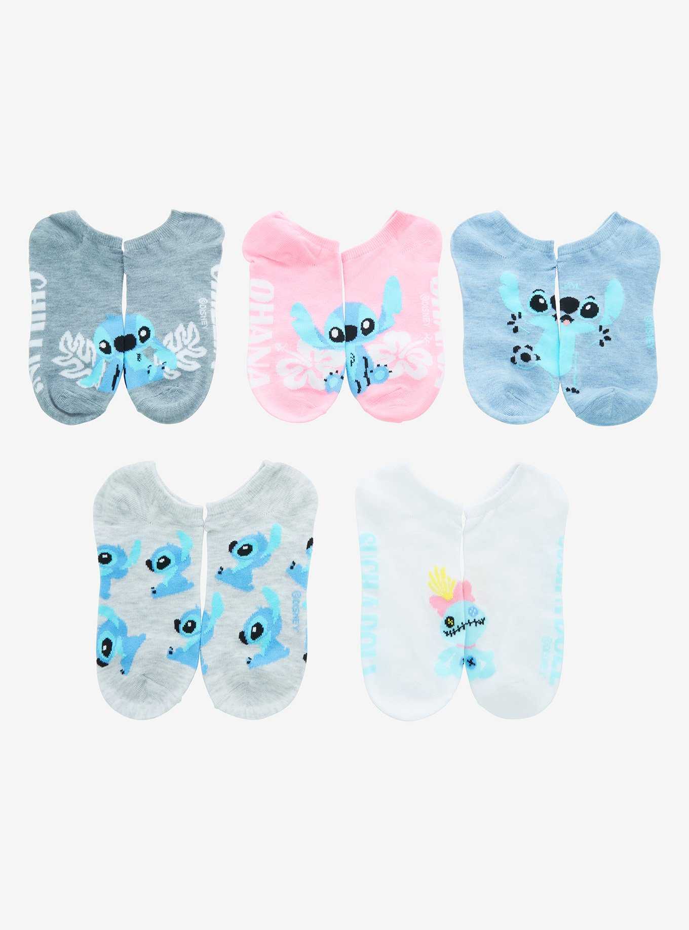 Disney Lilo & Stitch Chibi Portrait Sock Set , , hi-res