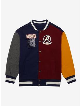 Marvel Avengers Color Block Youth Varsity Jacket - BoxLunch Exclusive, , hi-res