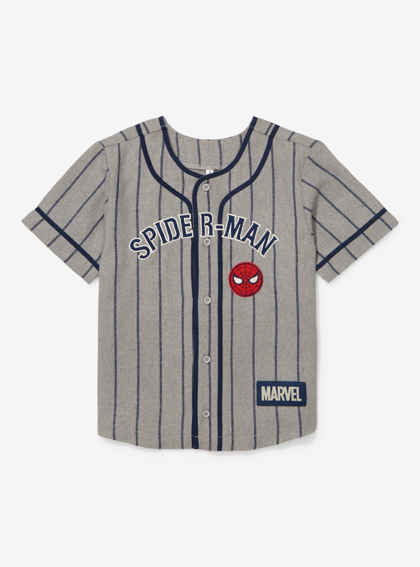 Marvel Spider-Man Striped Toddler Baseball Jersey - BoxLunch Exclusive, PINSTRIPE, hi-res