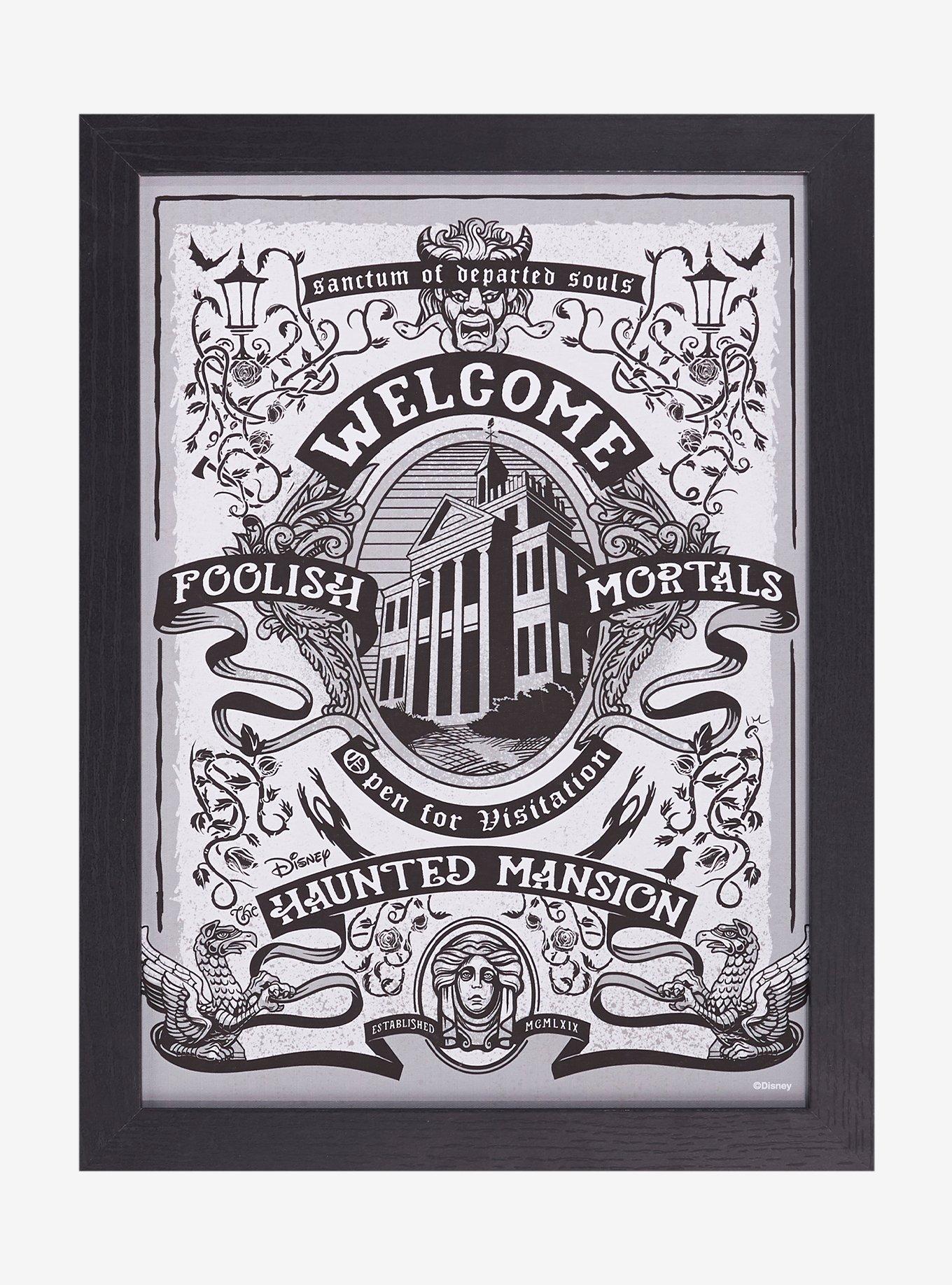 Disney The Haunted Mansion Welcome Foolish Mortals Wood Wall Art