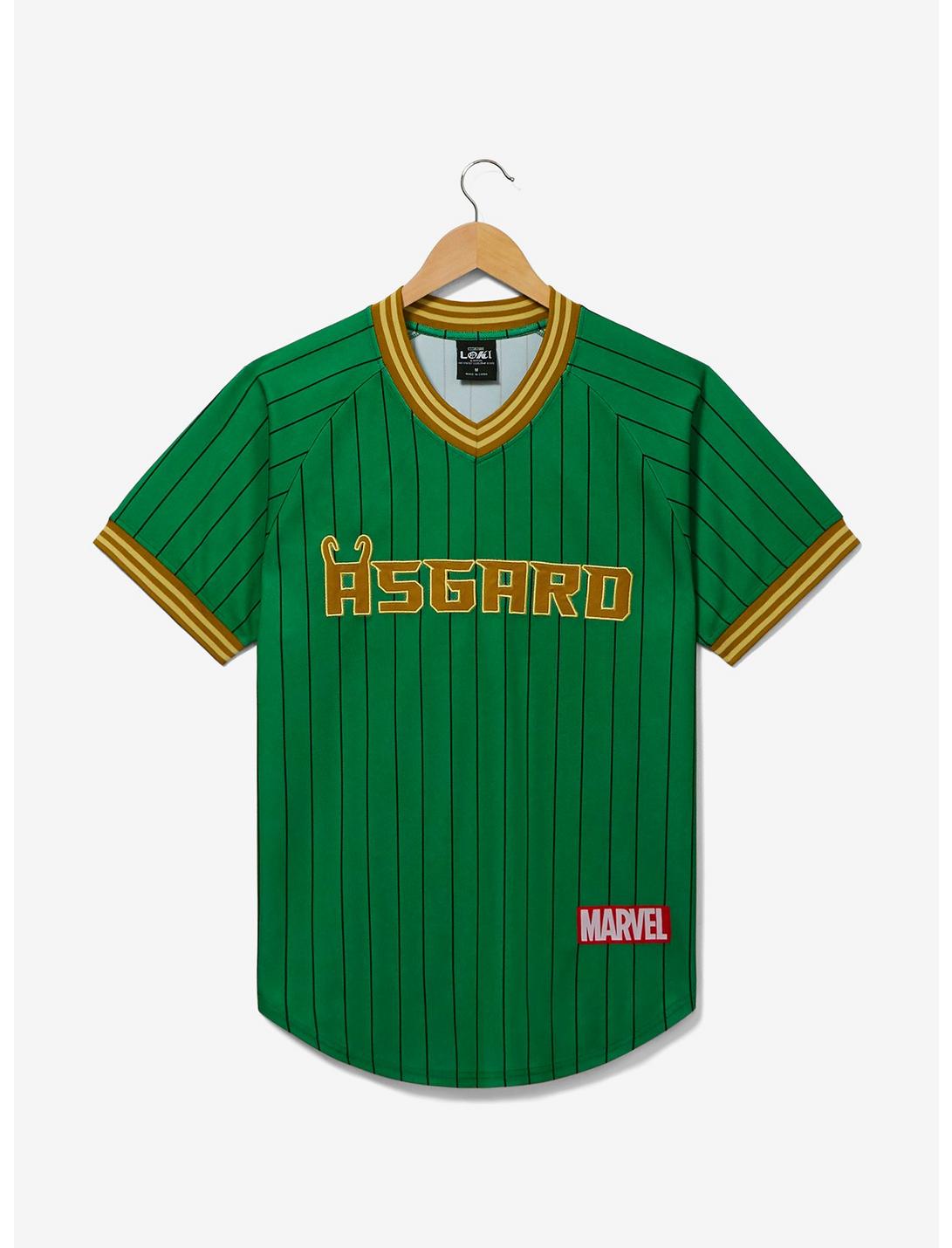 Marvel Loki Striped Batting Jersey - BoxLunch Exclusive, GREEN, hi-res