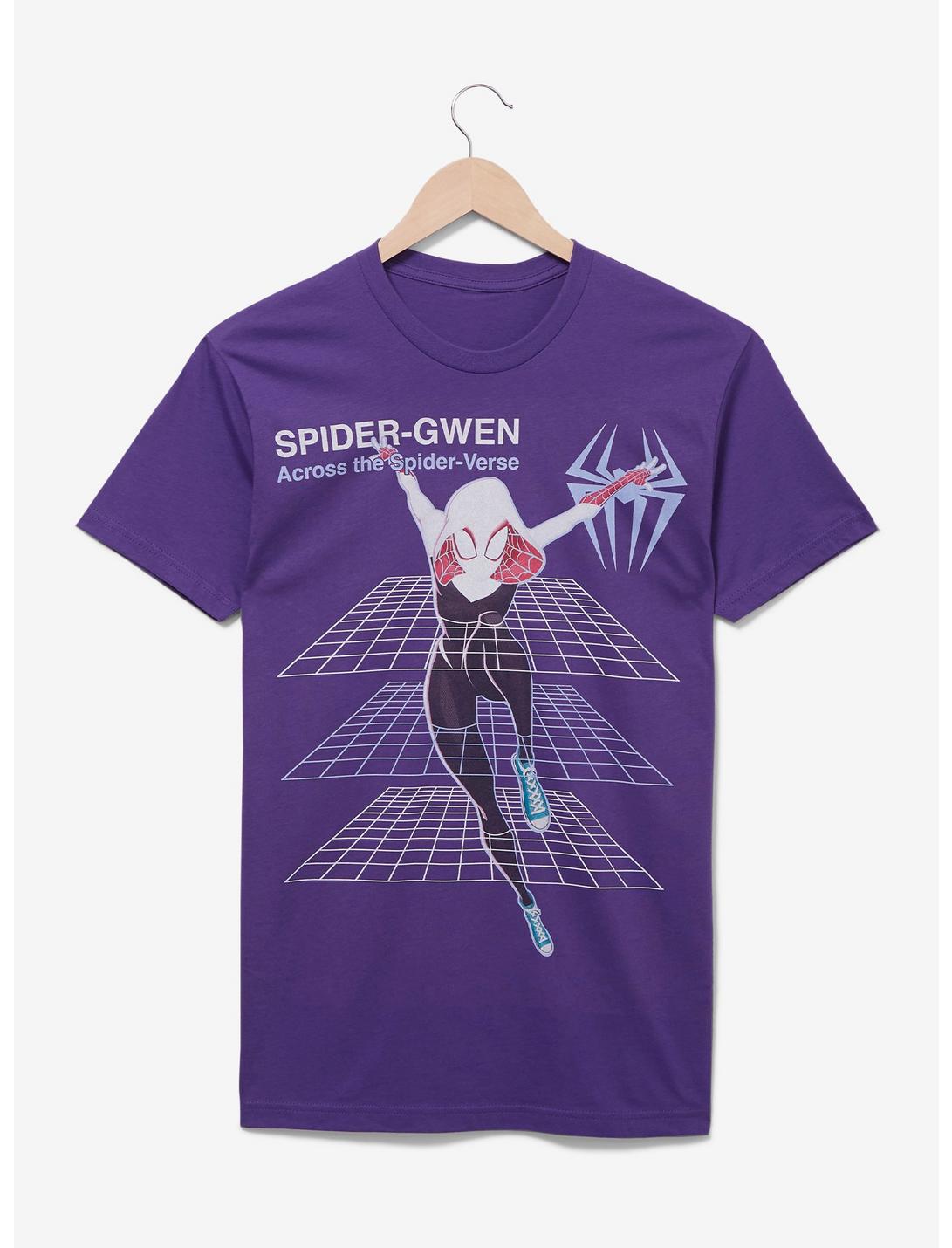 Marvel Spider-Man: Across the Spider-Verse Spider-Gwen Tech Grids T-Shirt - BoxLunch Exclusive, PURPLE, hi-res