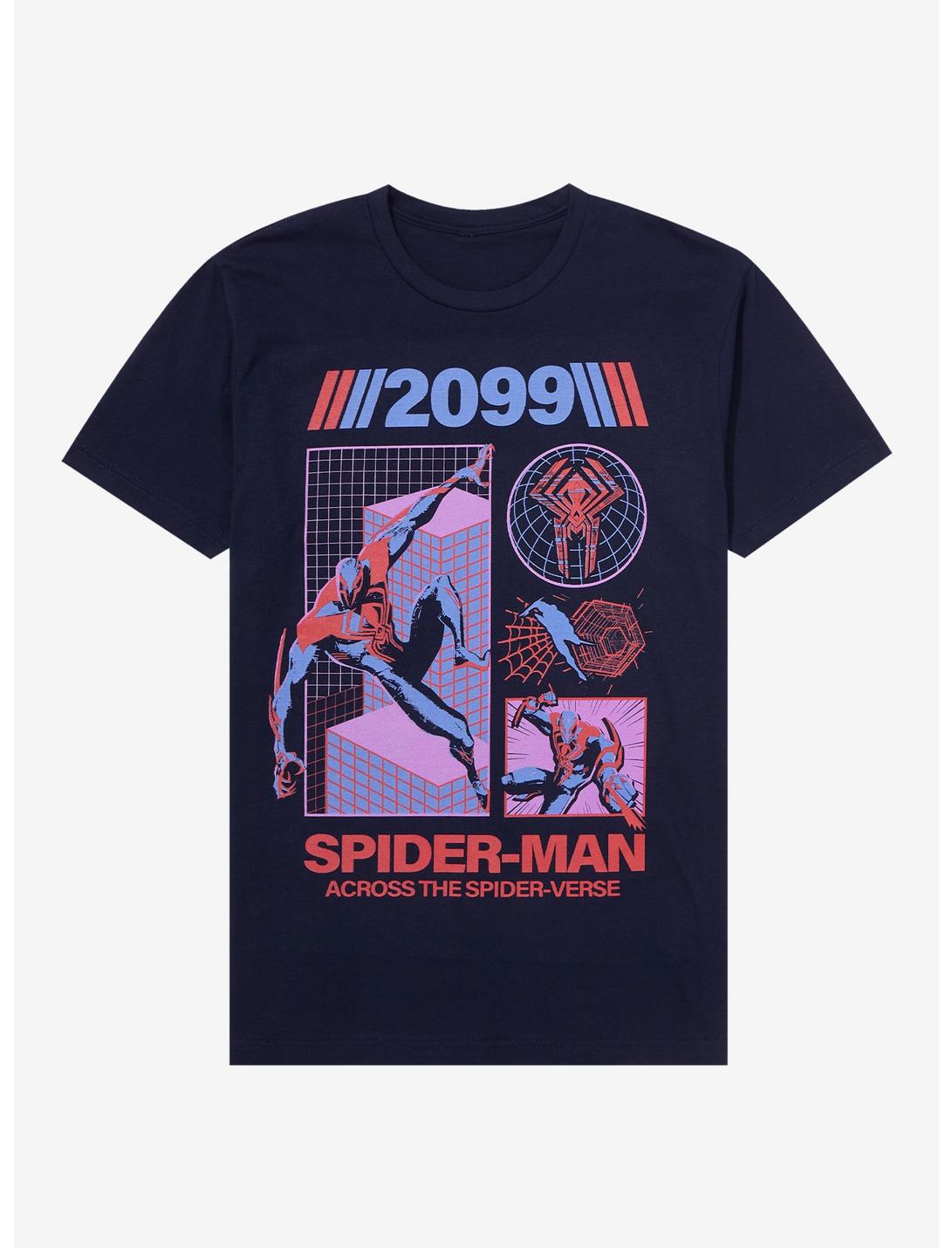 Marvel Spider-Man: Across the Spider-Verse Spider-Man 2099 Grid Portraits T-Shirt - BoxLunch Exclusive, PURPLE, hi-res
