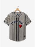 Marvel Spider-Man Striped Baseball Jersey - BoxLunch Exclusive, GREY HEATHER, hi-res
