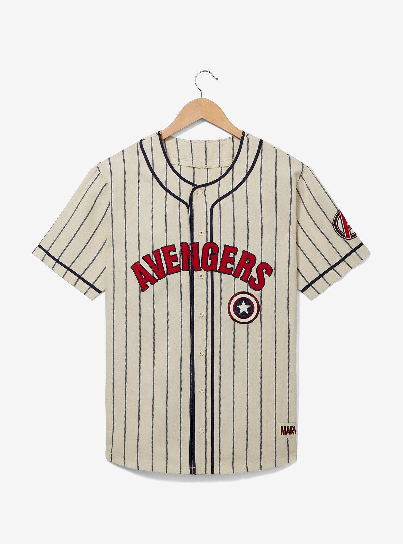 Marvel Captain America Striped Baseball Jersey - BoxLunch Exclusive ...