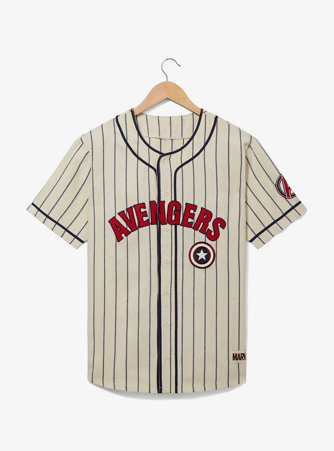 Marvel Captain America Striped Baseball Jersey - BoxLunch Exclusive, , hi-res